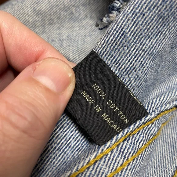 Distressed Denim Jacket size Large - Picture 6 of 7